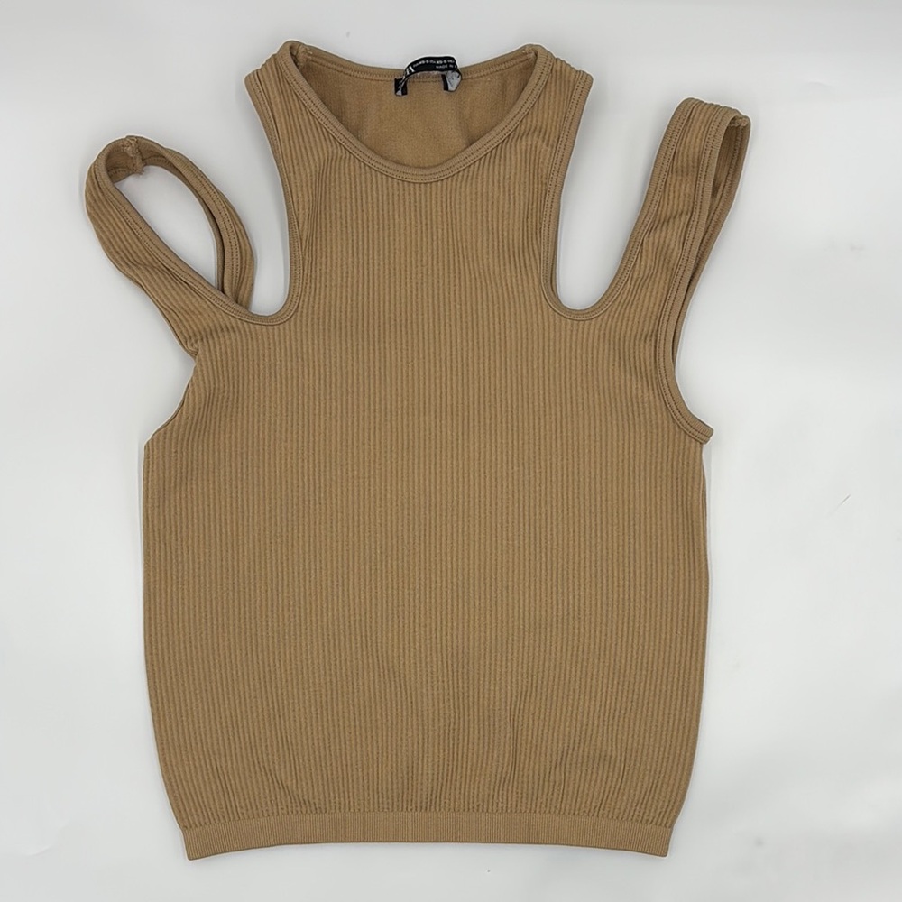 Zara Ribbed Cutout Tank Top